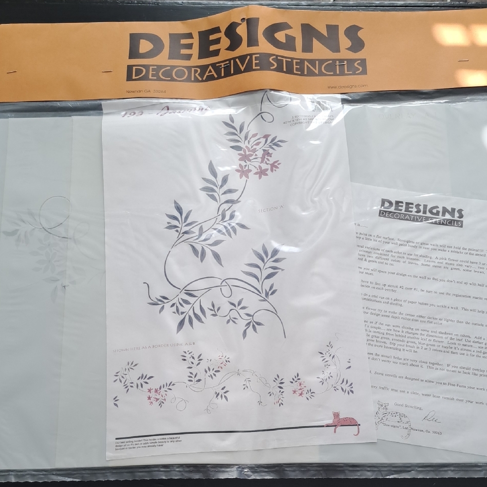 Deesigns Decorative Stencils with Floral Design